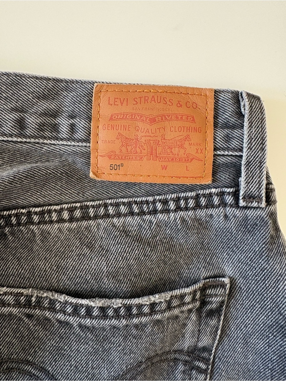 Levi’s 501 Straight Leg Jeans Grey Wash High Rise Button Fly Size 30 - Picture 7 of 10